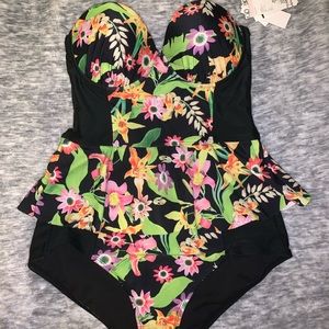 Floral Peplum One Piece